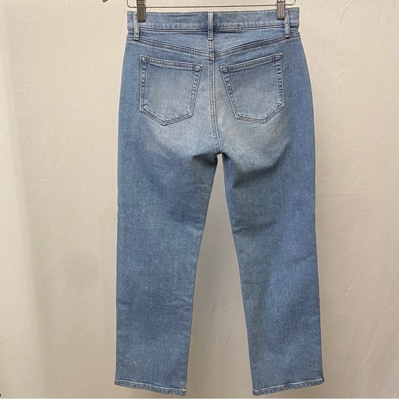 LOFT Outlet 0P Straight Jeans Women’s Distressed Stretch Light Wash Crop - Picture 14 of 15